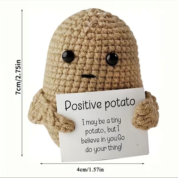 Potato crochet toy cute mini figure inspirational life quote positivity décor - Picture 8 of 10